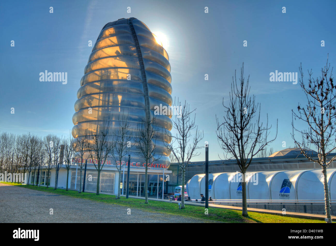 HDR, der Eingang zum National Space Centre, Leicester, England, UK Stockfoto