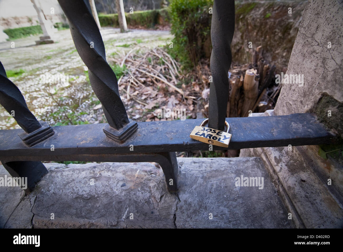 Schloss in einem Grill, wie Versprechen der ewigen Liebe, Granada, Spanien Stockfoto