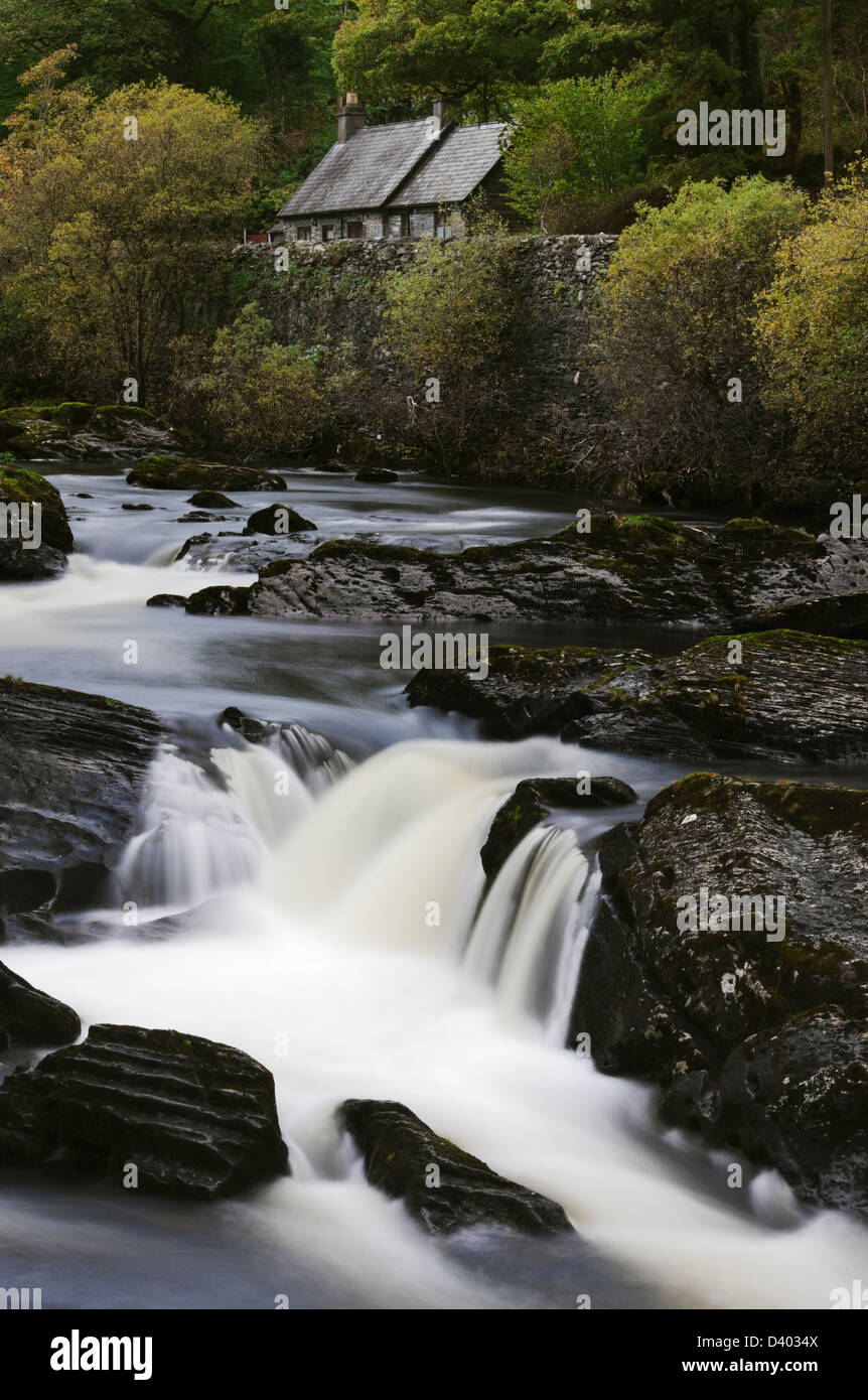 Wasserfall Capel Curig, Snowdonia, Wales Stockfoto