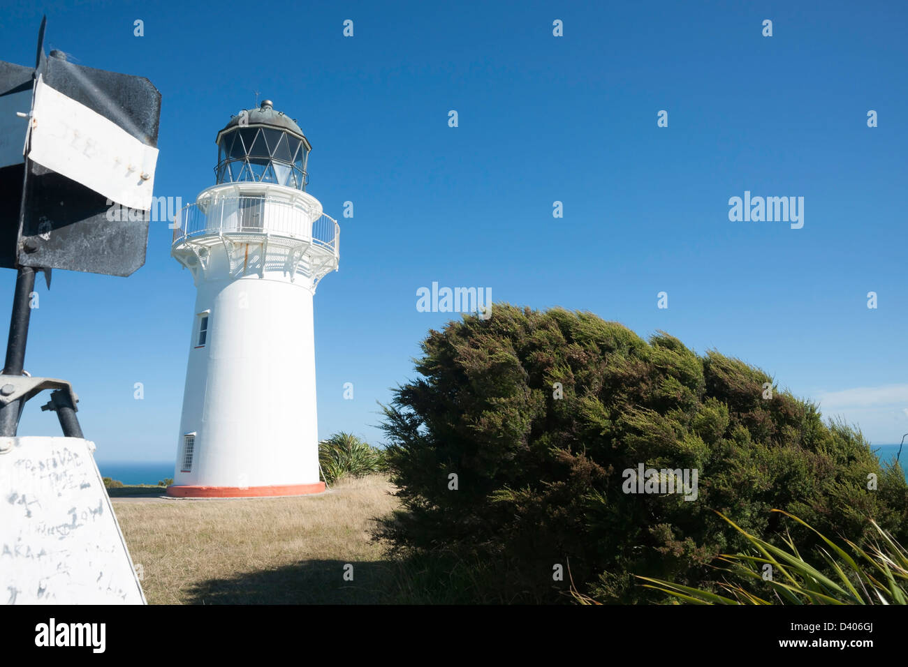 Leuchtturm, East Cape Lighthouse, Neuseeland. Stockfoto