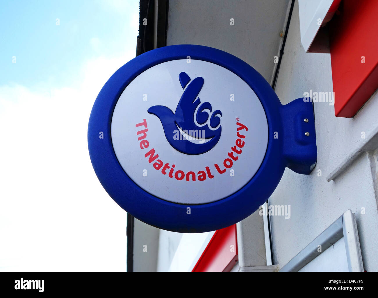 Die National Lottery-Zeichen Stockfoto