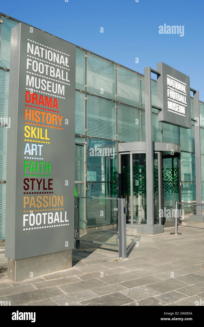 National Football Museum, befindet sich im Gebäude Urbis, Manchester City Centre. Stockfoto