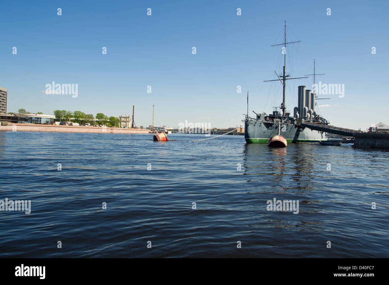 Kreuzer Aurora als Symbol der Revolution in Russland Stockfoto