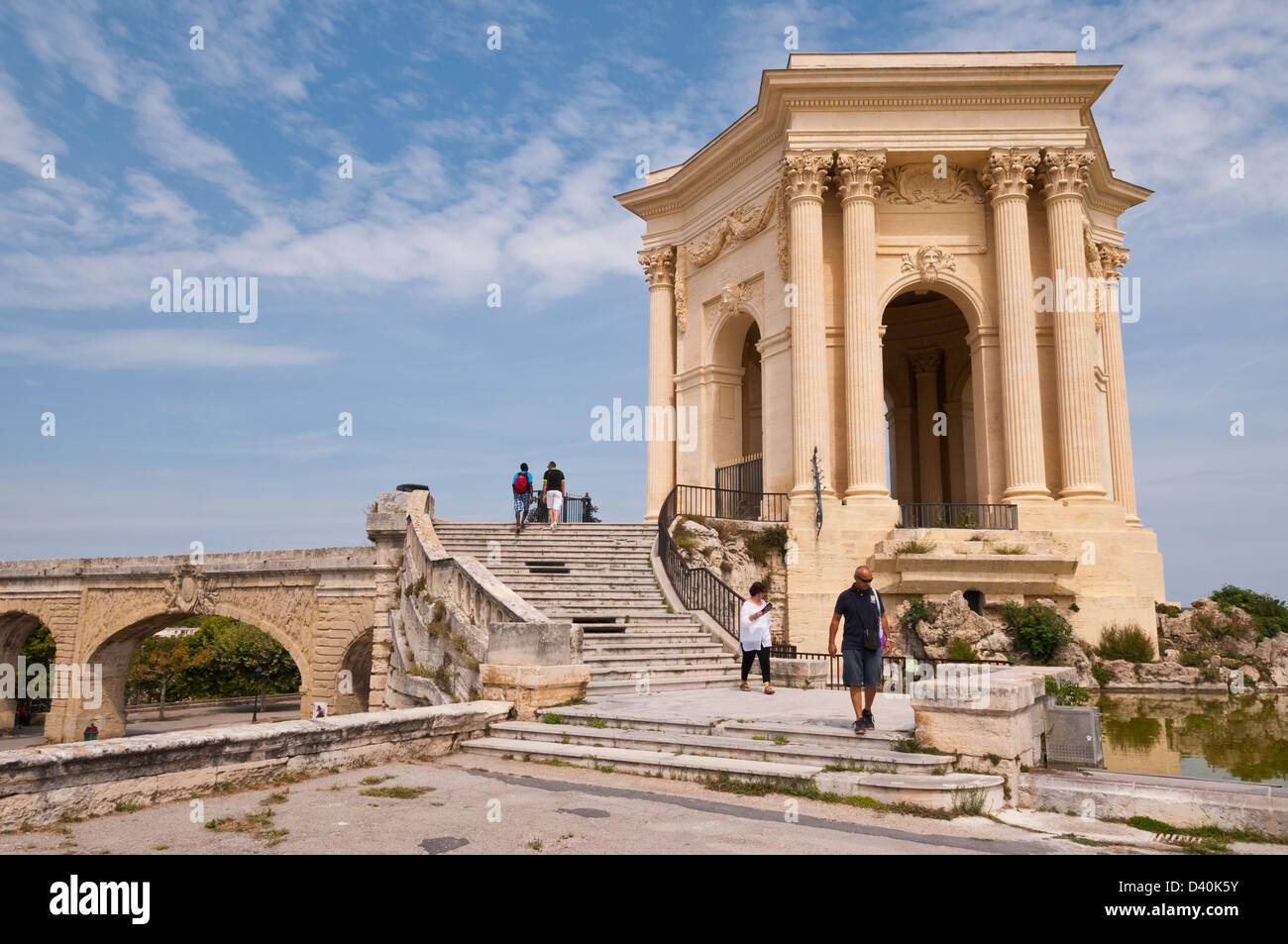 Chateau d ' Eau in Place Royale du Peyrou, Montpellier, Hérault, Languedoc-Roussillon, Frankreich Stockfoto