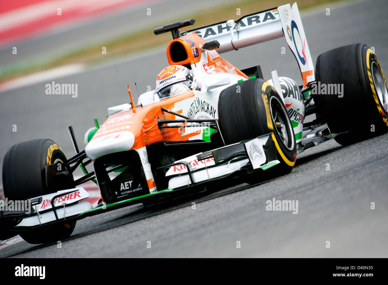 Adrian Sutil (GER), Force India F1 Team VJM06, Formel-1-Test-Sitzungen, Circuit de Catalunya, Barcelona, Spanien, Februar 2013 Stockfoto