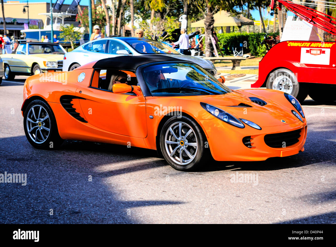 Lotus Elise Sportwagen auf der Exot in Sarasota Florida Stockfoto
