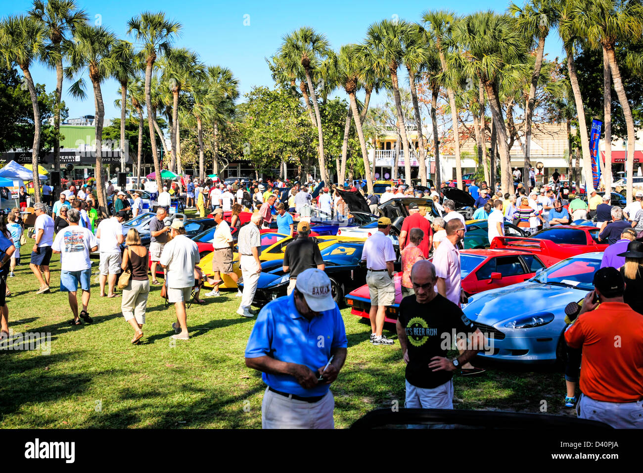 Die Sarasota Exotic Car Show am St. Armands Circle Florida Stockfoto