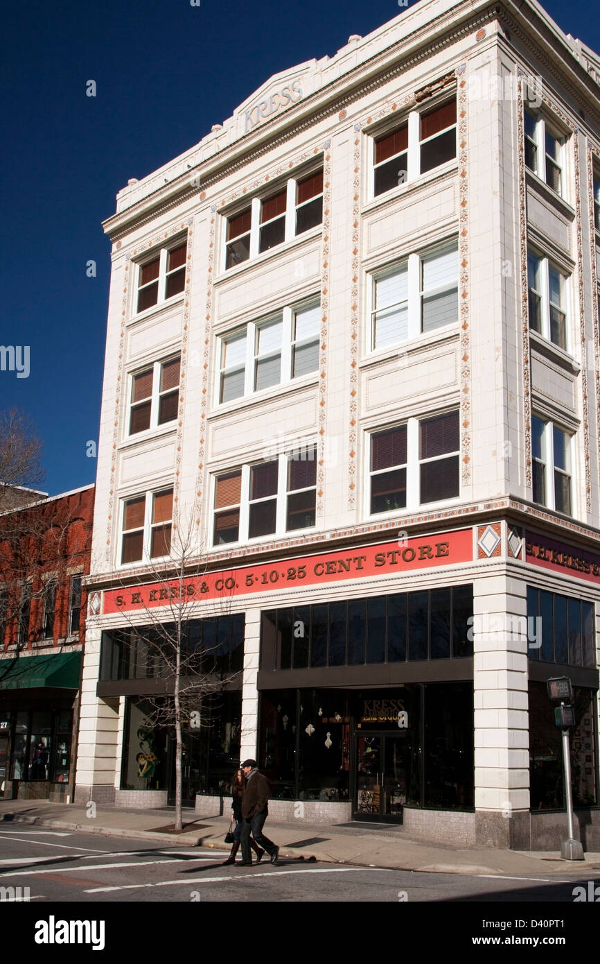 Kress-Gebäude in der Innenstadt - Asheville, North Carolina, USA Stockfoto