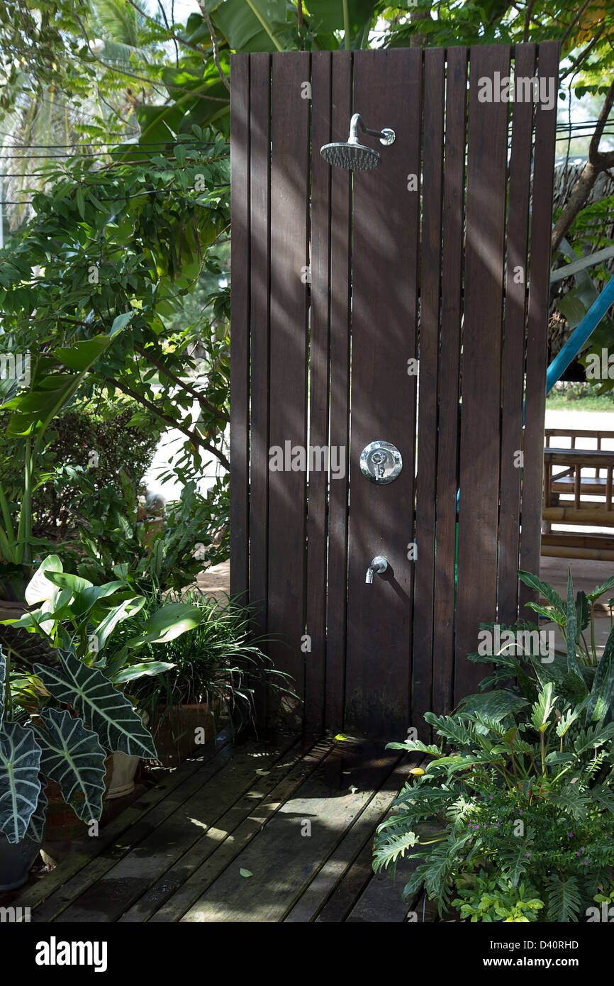 Dusche im freien Stockfoto