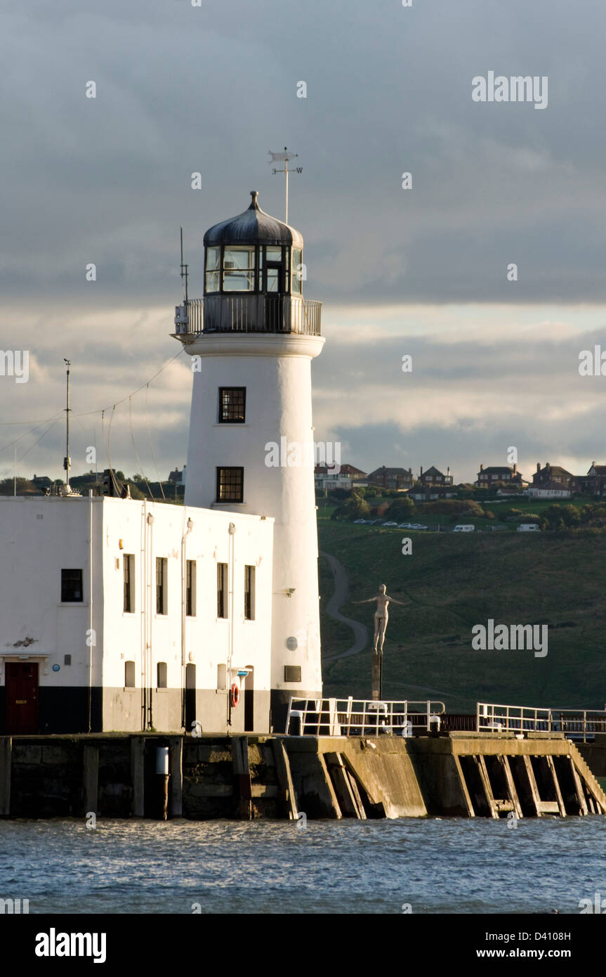 Scarborough Leuchtturm im Abendlicht. Stockfoto Scarborough Leuchtturm im Abendlicht. Stockfoto
