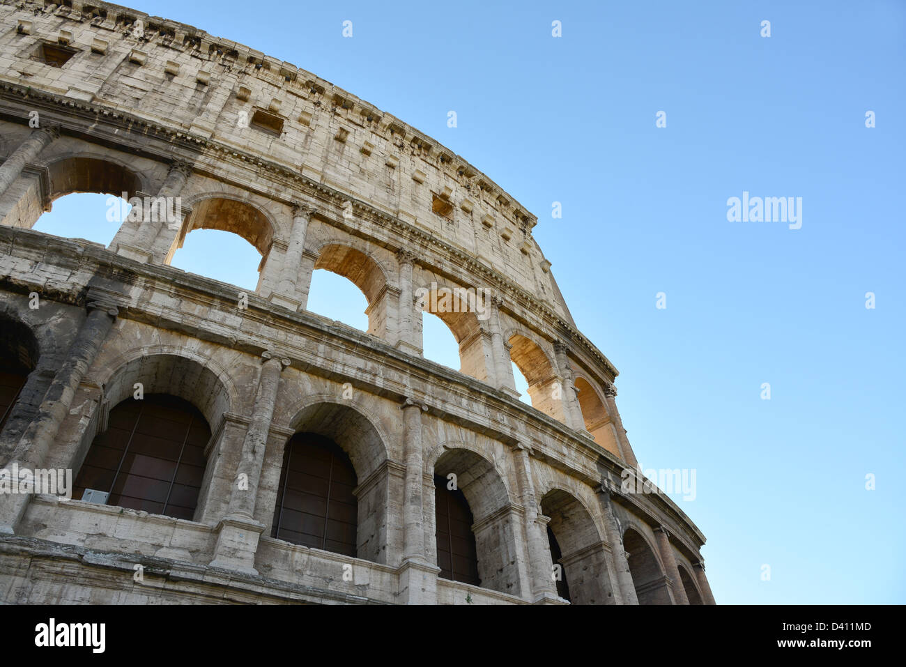 Detail des berühmten Kolosseums in Rom Stockfoto