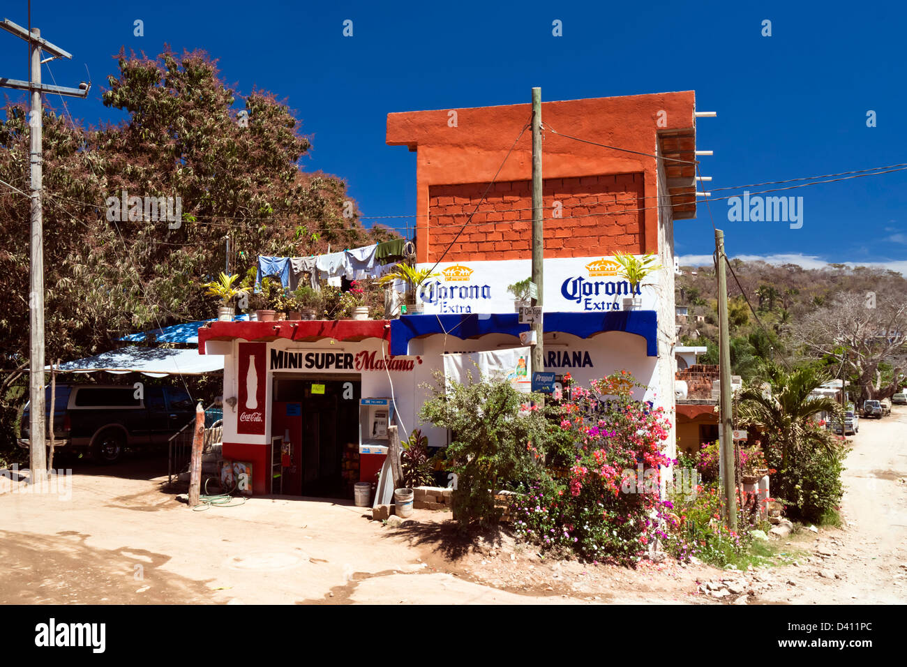 Kleines Lebensmittelgeschäft in Sayulita, Bundesstaat Nayarit, Mexiko. Stockfoto