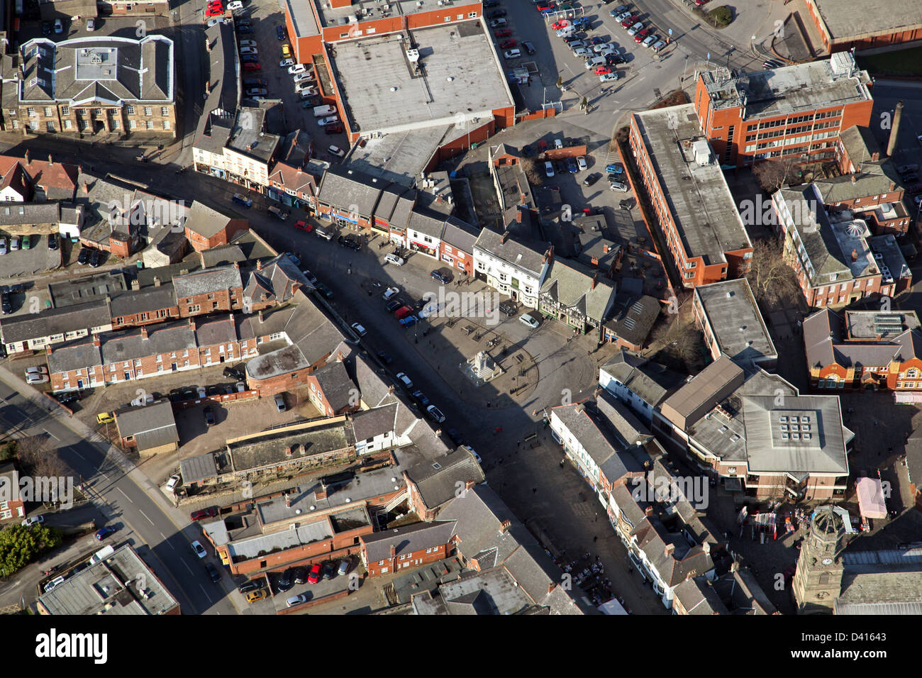 Luftaufnahme von Pontefract, West Yorkshire Stockfoto