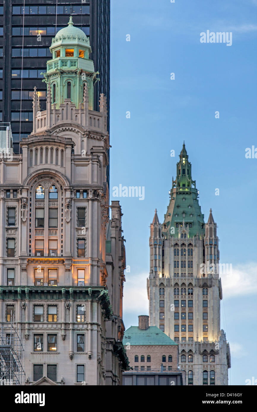 Woolworth Building Broadway, Lower Manhattan, New York, USA, Stockfoto