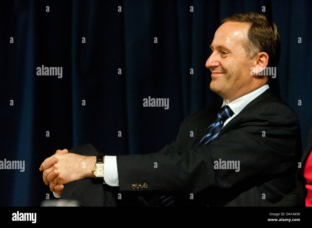 6.10.08 New Zealand. New Zealand National Party Premierminister John Key Wahlkampf bei den Parlamentswahlen 2008 Stockfoto