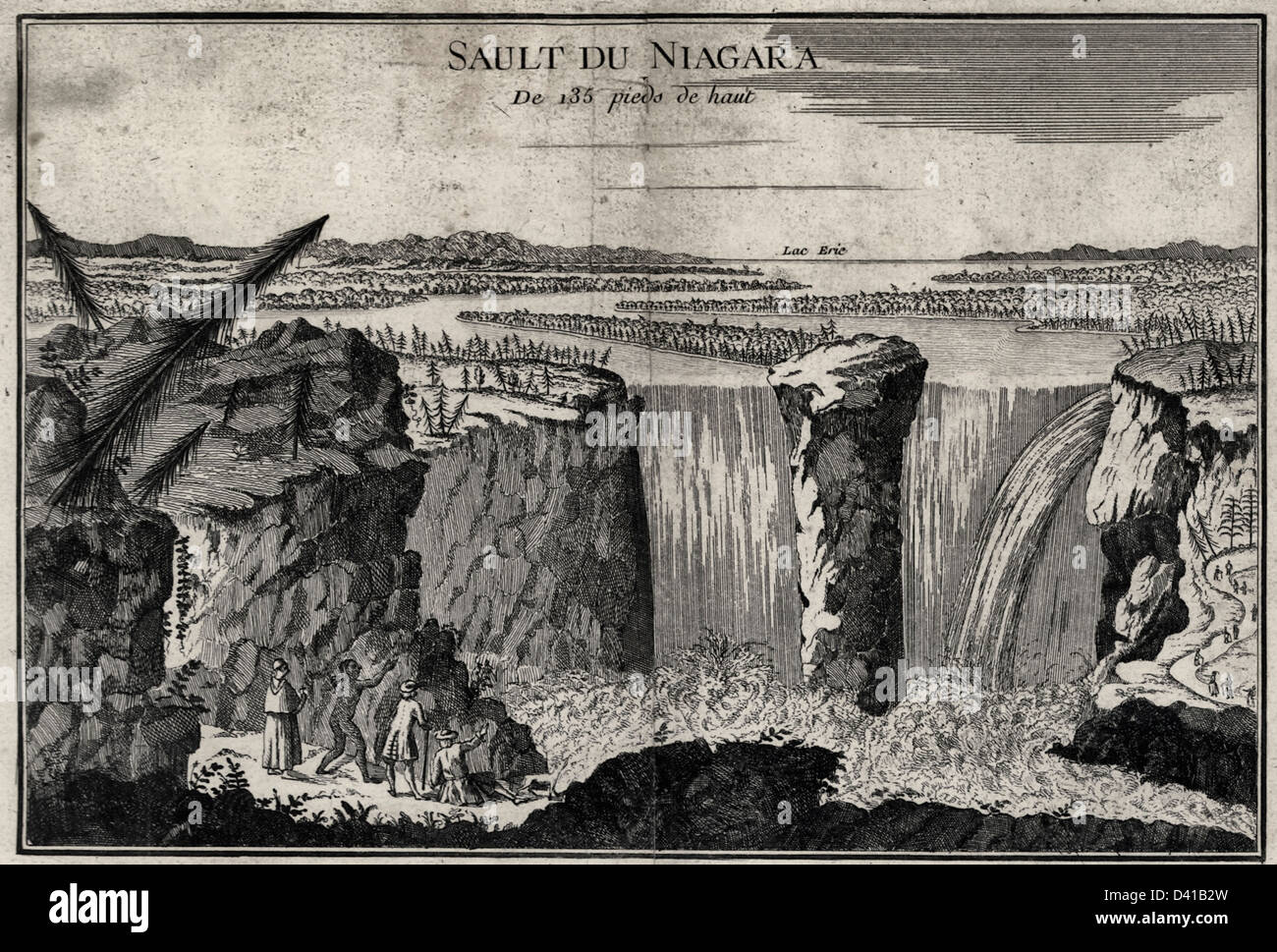 Sault du Niagara, de 135 Pieds de Haut. Niagarafälle 135 Fuß hoch, ca. 1755 Stockfoto