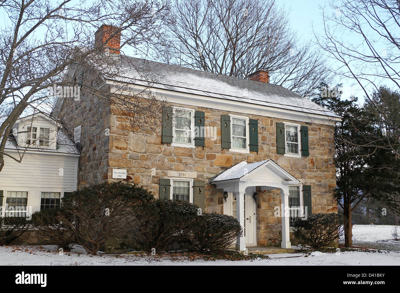 Ein Haus aus Stein gebaut, im Jahre 1781, Old Bennington HIstoric District, Bennington, Vermont Stockfoto