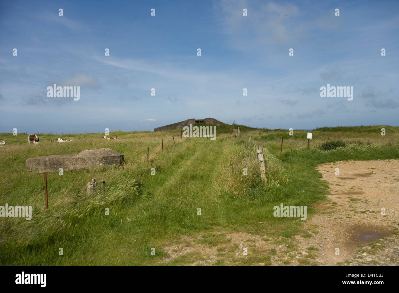 Deutsche Bunker Teil des Atlantikwalls an Saint-Jouin Bruneval Normandie Frankreich Stockfoto