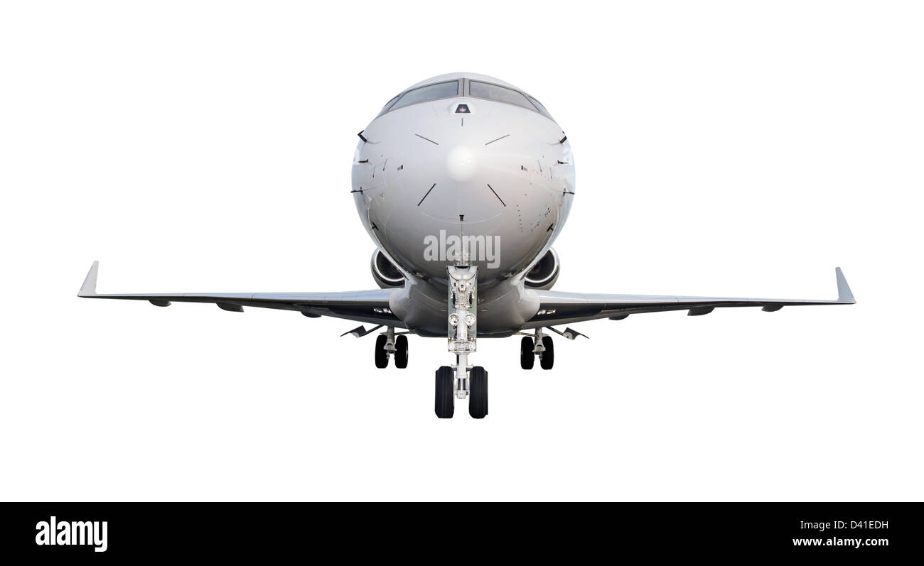 Private Jet Plane Isolated on White Background. Bombardier Global Express Stockfoto