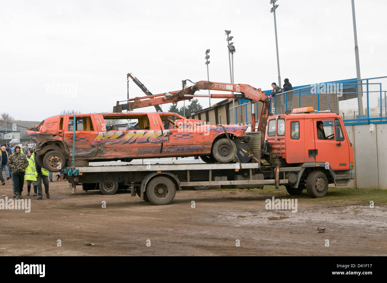 Limo gefährlich Limoscene Limoscenes Limousinen Zustand alten zerschlissenen zerschlagen Demo Derby Auto Autos Derbys Abriss Zerstörung stoc Stockfoto