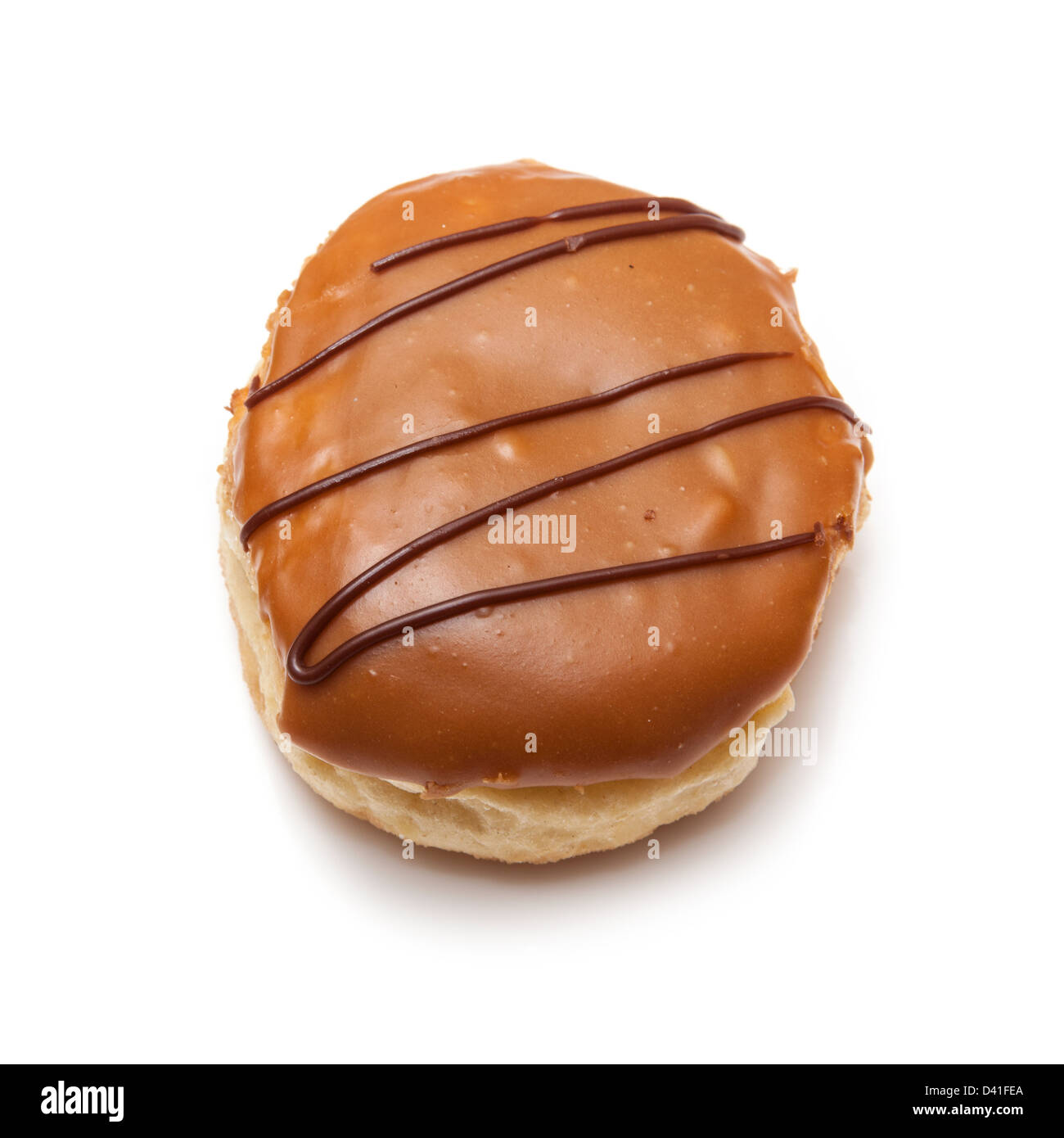Geeiste Donut isoliert auf einem weißen Studio-Hintergrund. Stockfoto