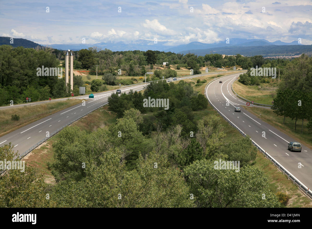 Scenic Highway in Frankreich. Reisen Sie durch Europa. Stockfoto