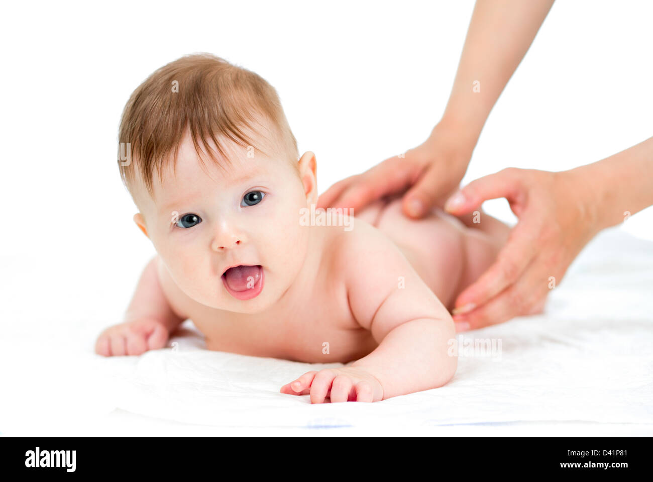 Baby bekommen massage Stockfoto