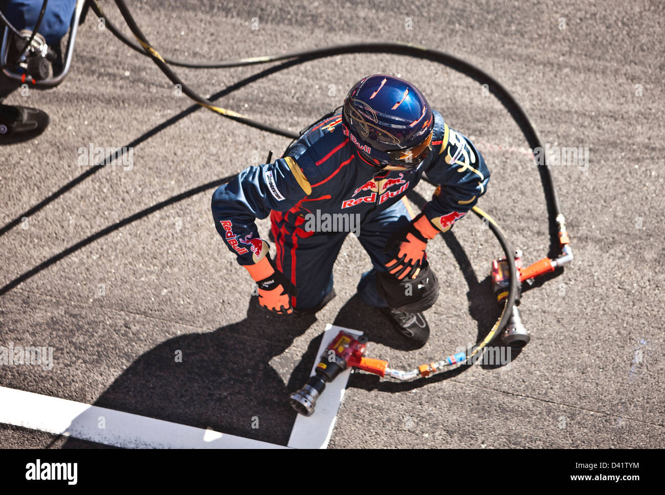 Formel 1 Wartung Mechaniker, Barcelona, 27 02 10 Stockfoto