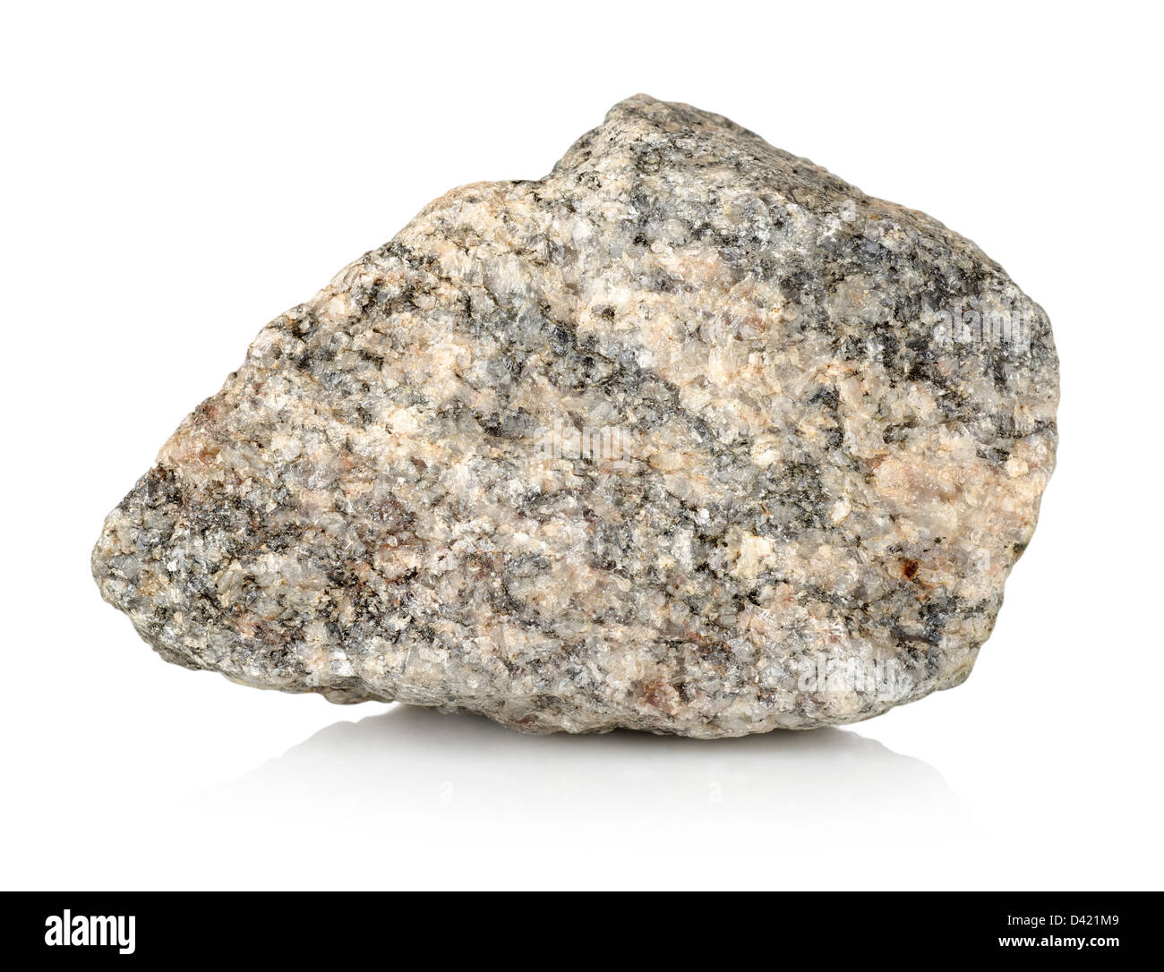 Granitstein isoliert auf weißem Hintergrund Stockfoto