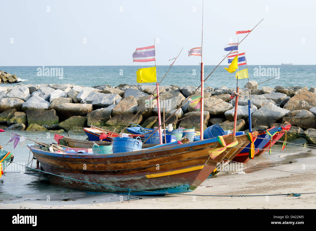 Thai Boot in der Bucht von Thailand Stockfoto