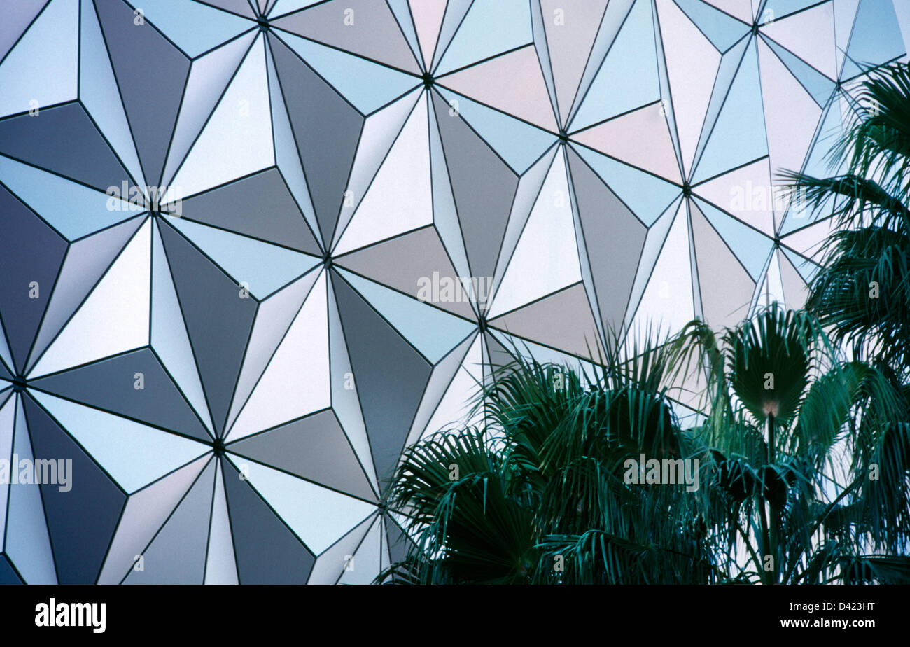 Orlando Florida Usa Epcot Center Raumschiff Erde Detail Stockfoto