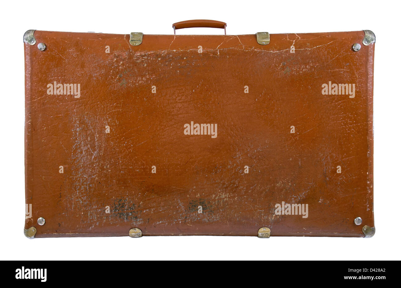 Alte antike Koffer isoliert auf weiss Stockfoto
