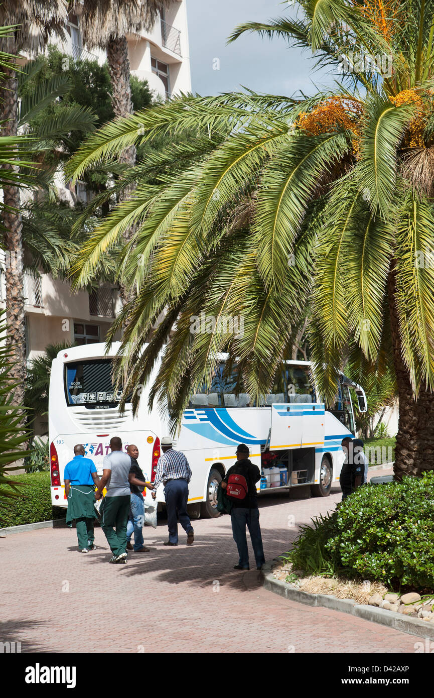 Atlas-Tour Bus und Passagiere Cape Town South Africa touristische Busse Transport Bustransport Stockfoto