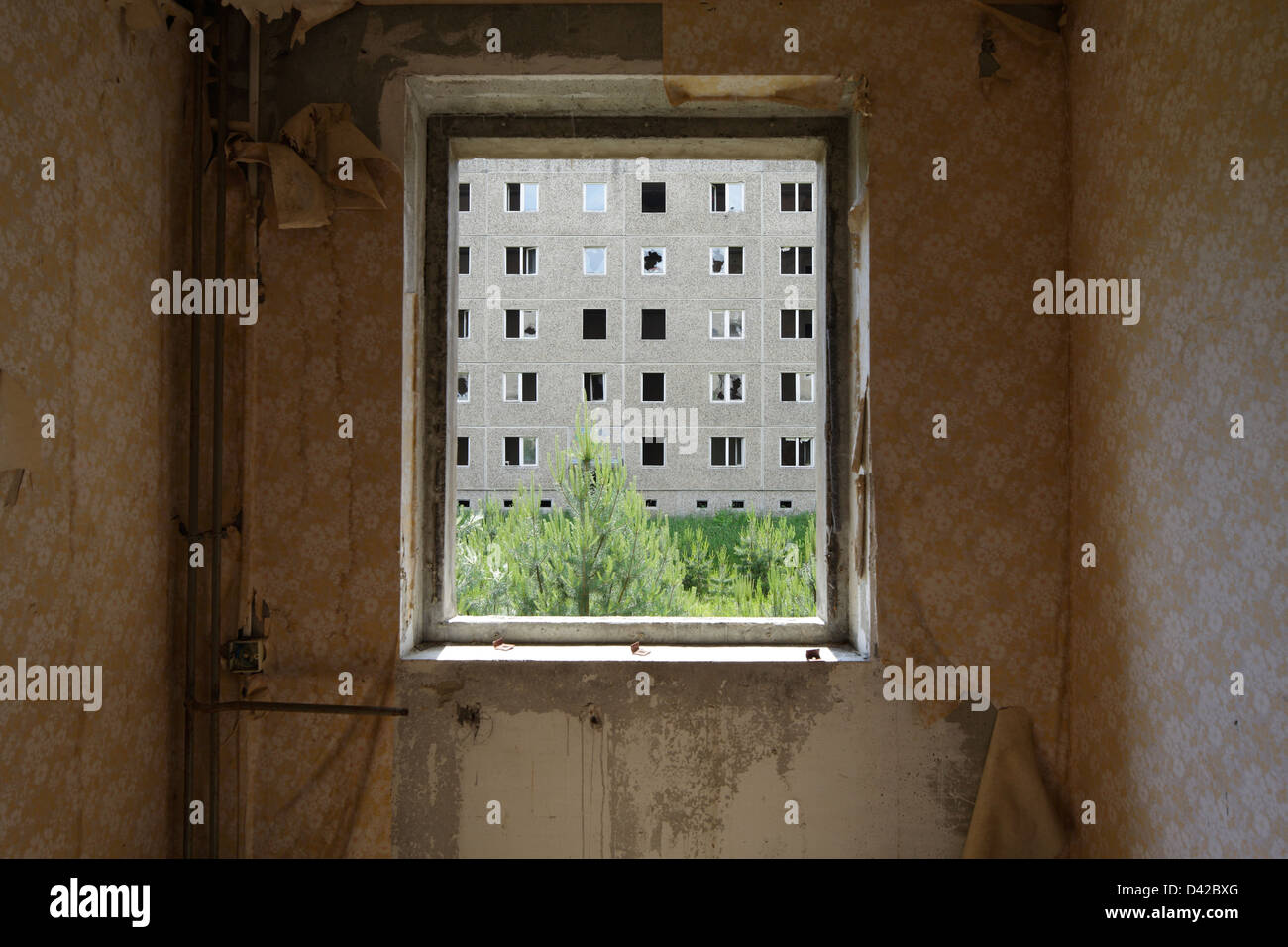 Gross Dölln, Deutschland, leer stehende Wohnung in einem Wohnblock Stockfoto