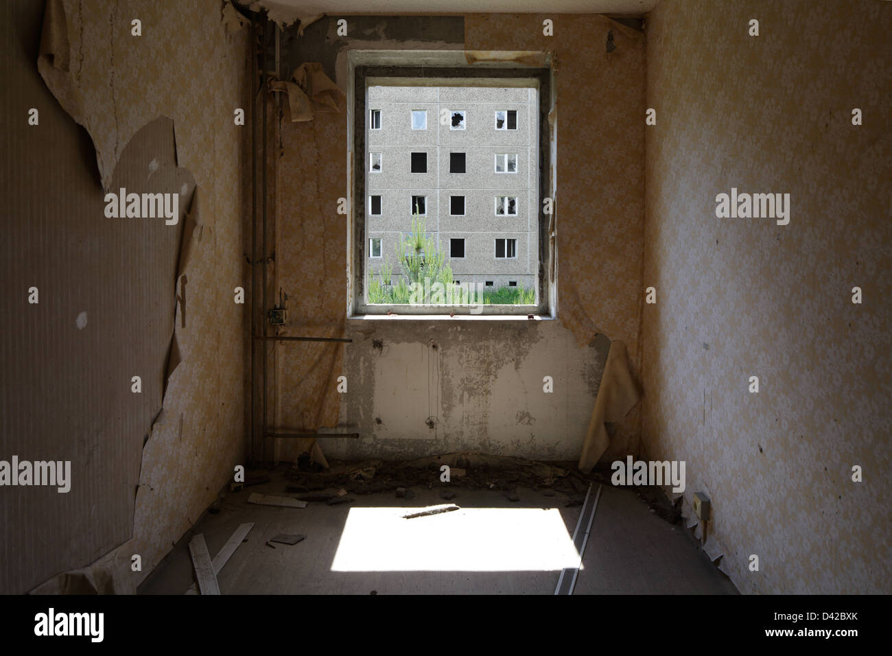 Gross Dölln, Deutschland, leer stehende Wohnung in einem Wohnblock Stockfoto