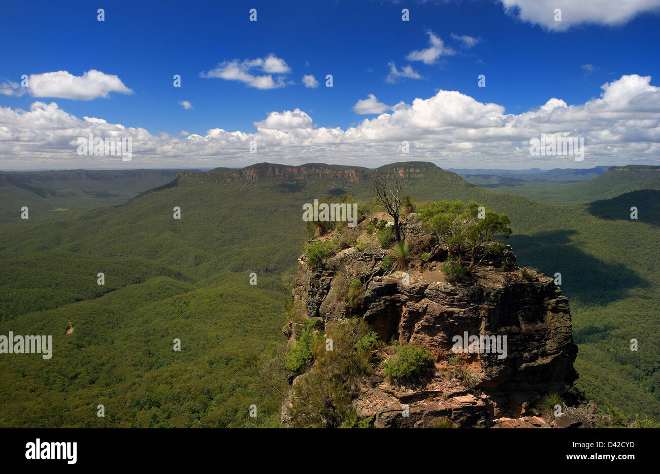 Katoomba, Australien, die Three Sisters in den Blue Mountains National Park Stockfoto