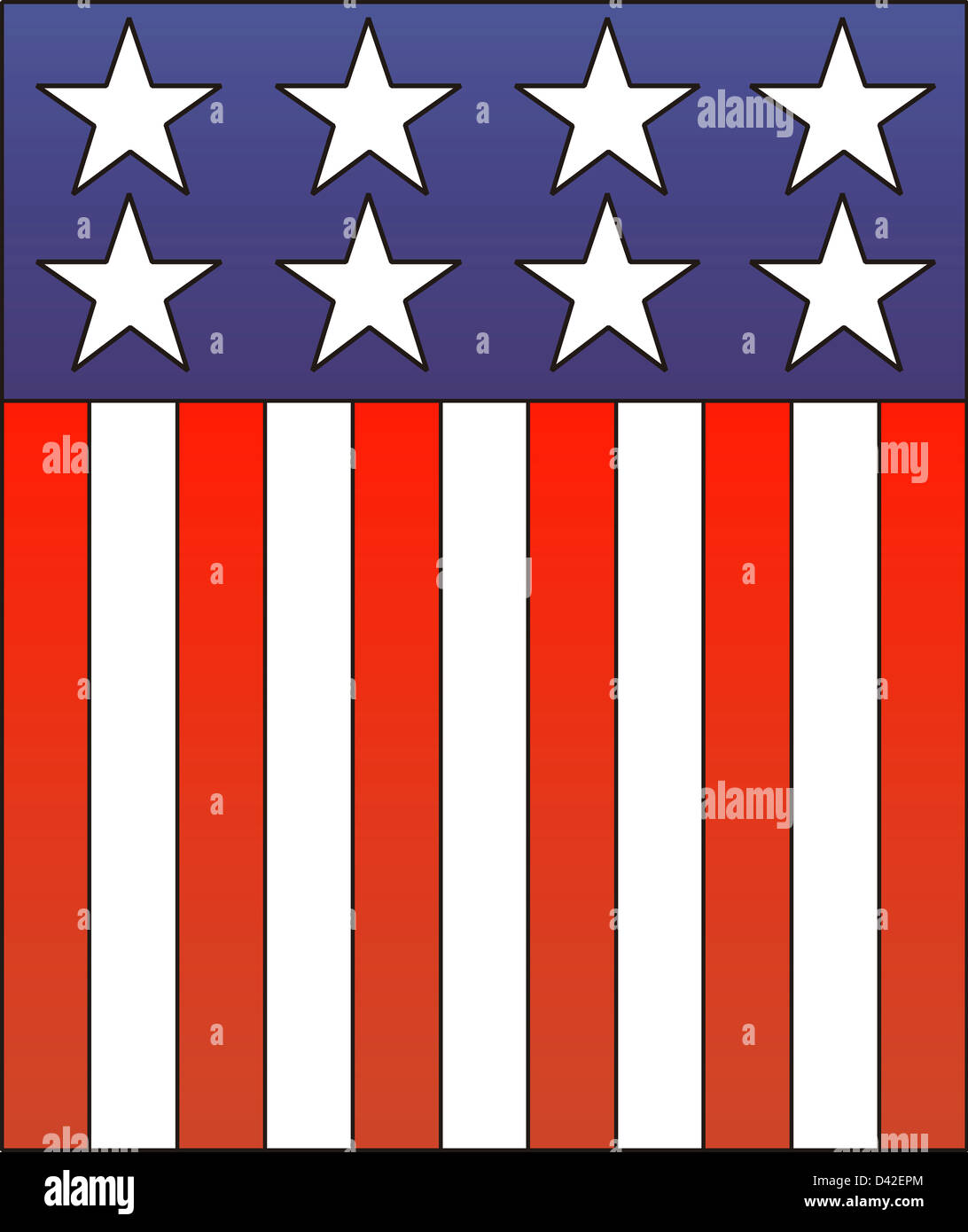 Amerikanische Stars and Stripes Schild-symbol Stockfoto
