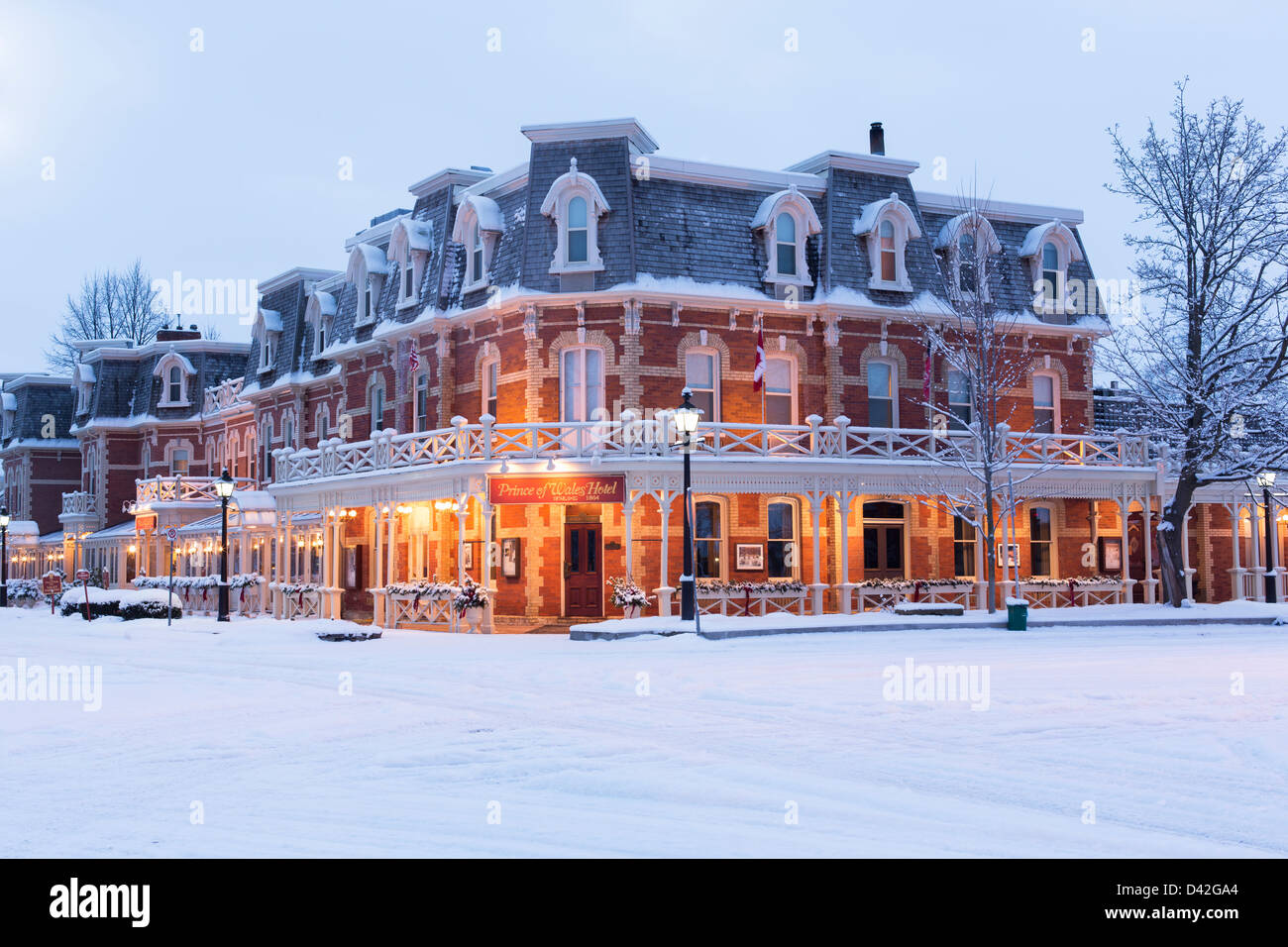 Kanada, Ontario, Niagara-on-the-Lake, Prince Of Wales Hotel inmitten der winter Stockfoto