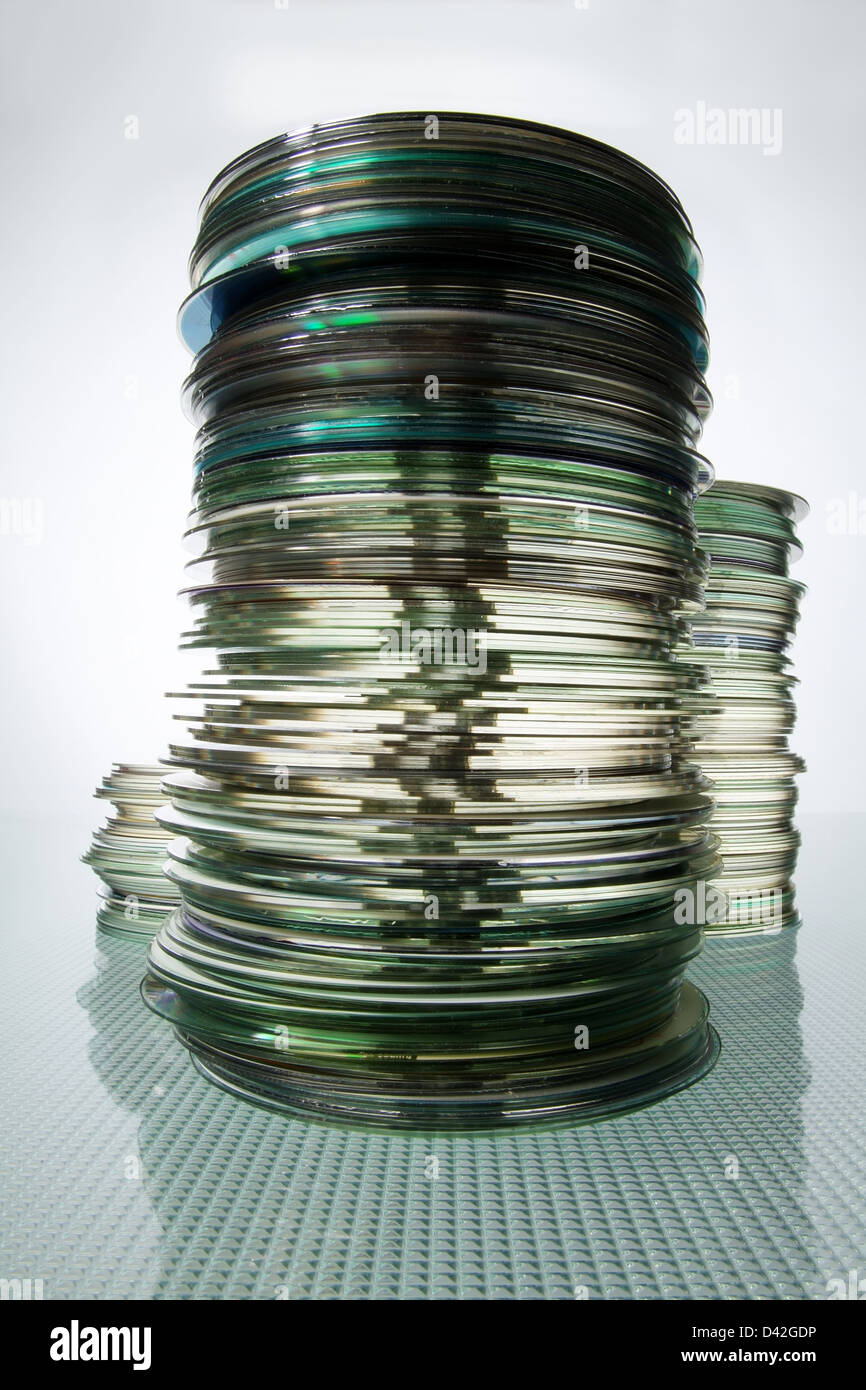 Hamburg, Deutschland, Stapel von CDs Stockfoto