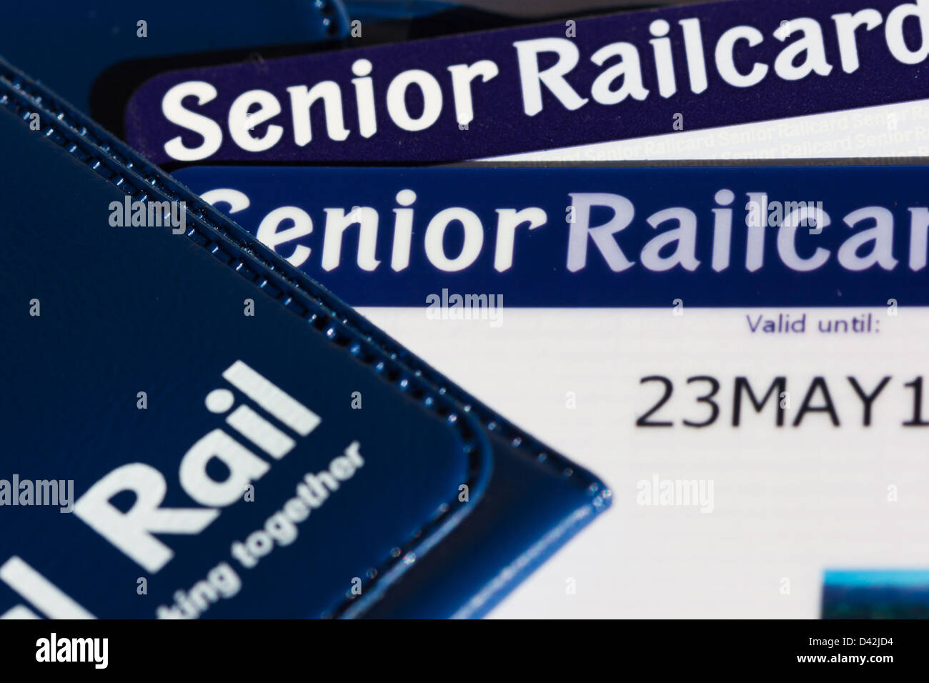 Senioren railcards für British Rail Kunden. DE Stockfoto