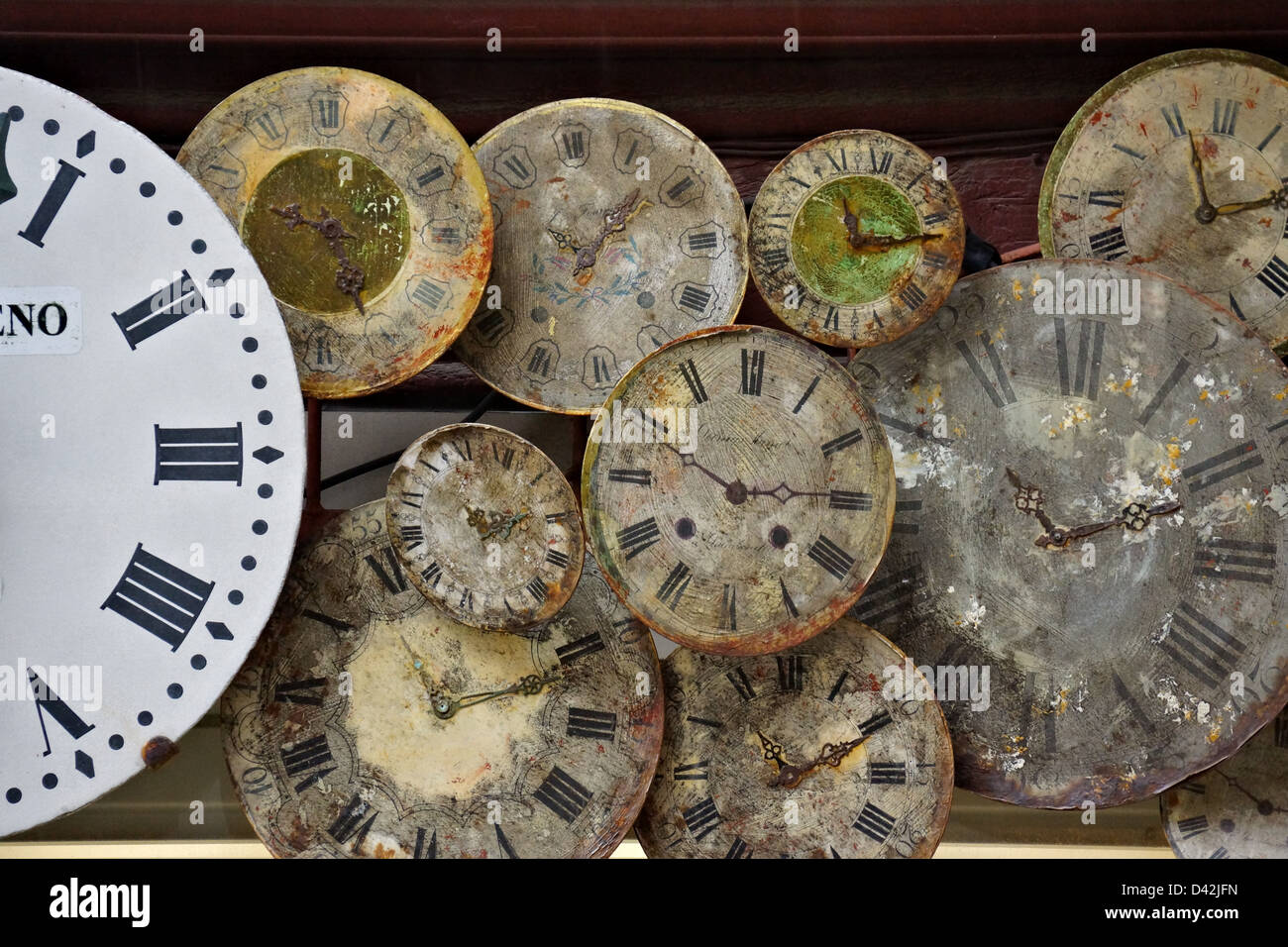 Sammlung von alten Gesichter Uhr Stockfoto