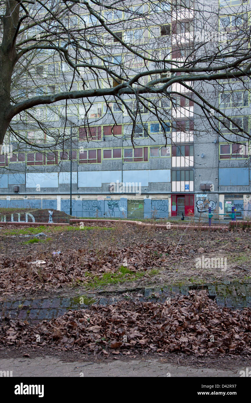 Die verurteilten Gebäude des Anwesens Heygate Stockfoto