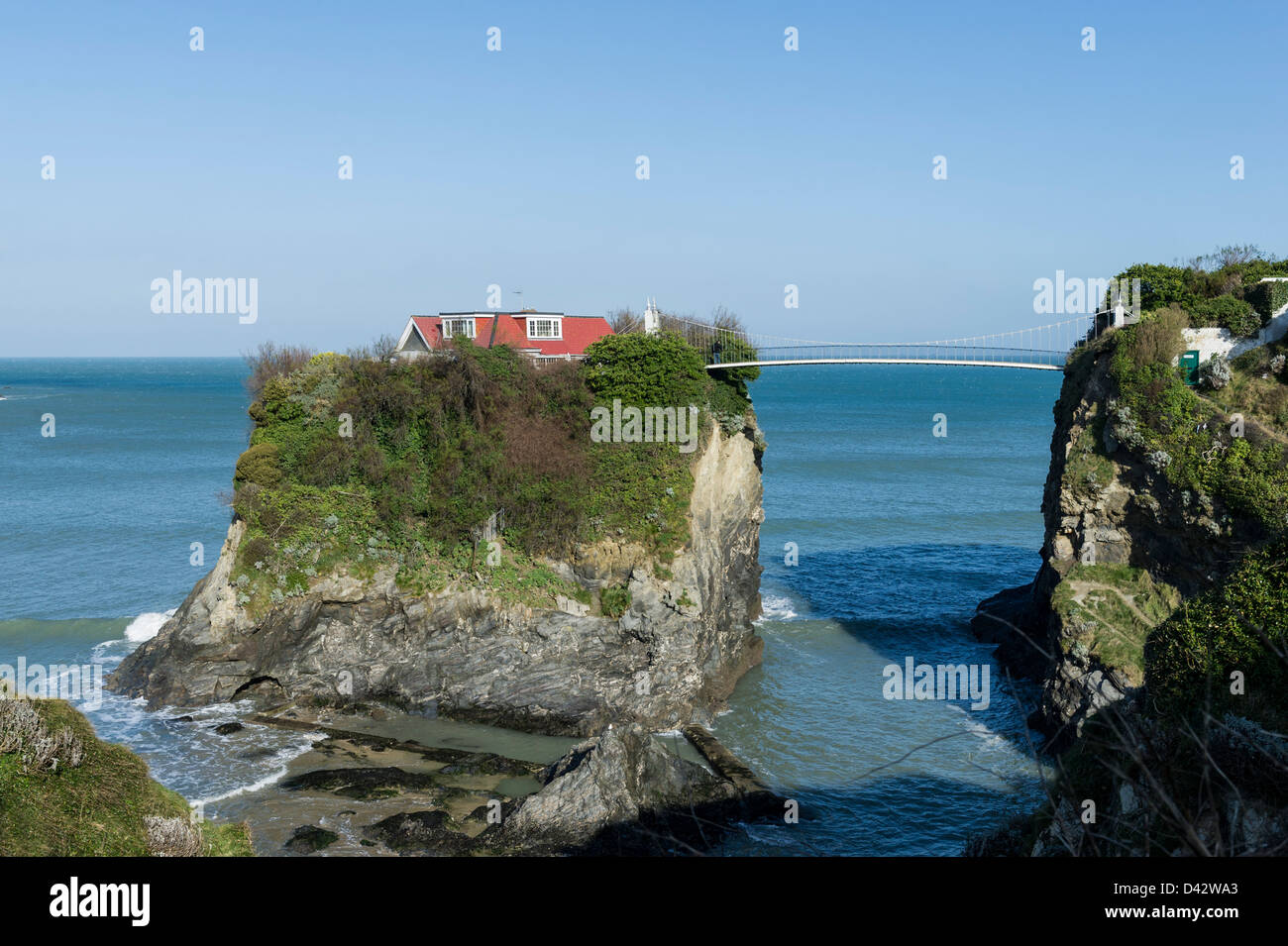 Newquay Haus Auf Felsen Stockfotos Newquay Haus Auf Felsen