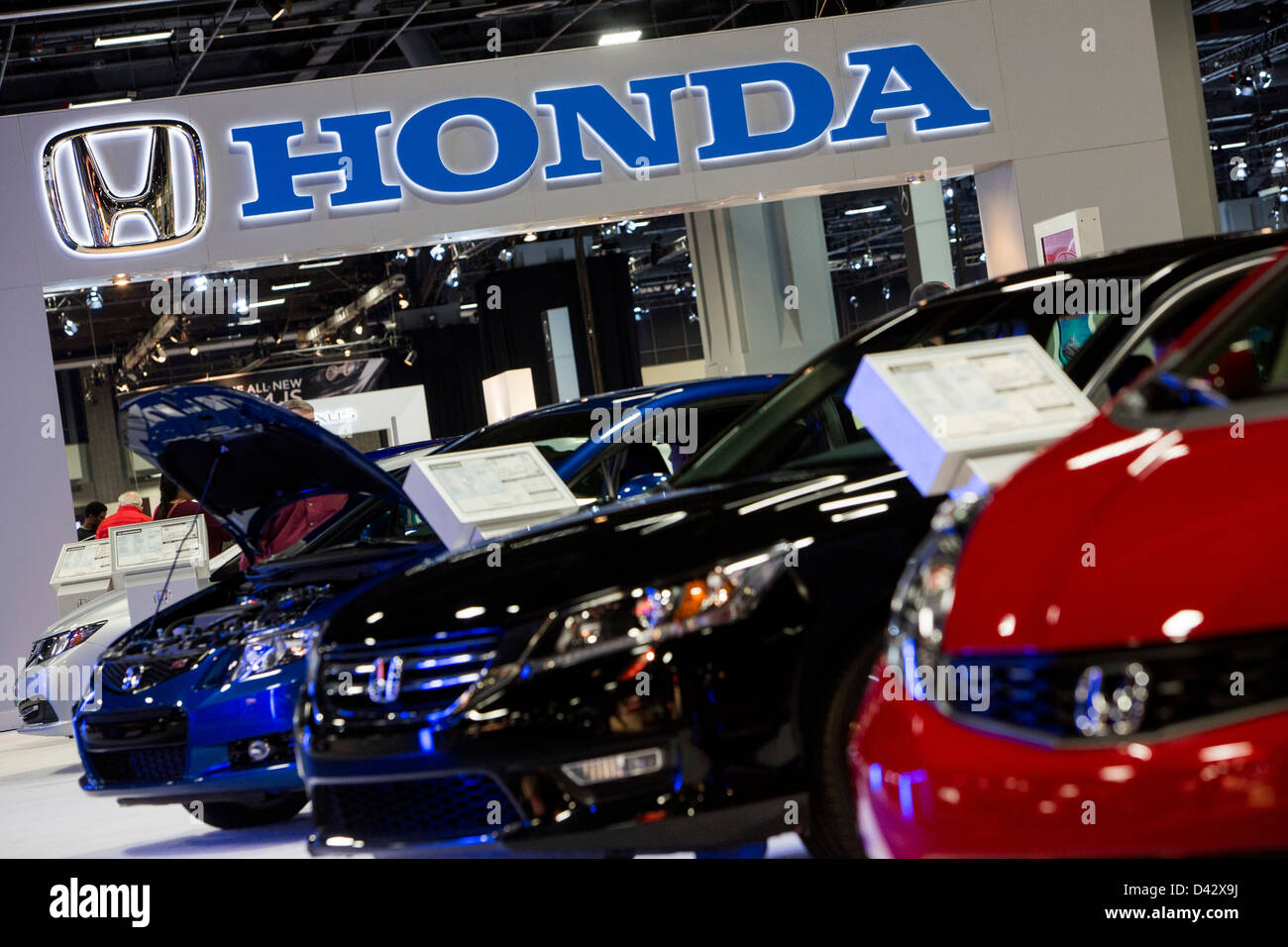 2013 Honda Fahrzeuge auf dem Display auf der 2013 Automobilmesse in Washington, DC. Stockfoto