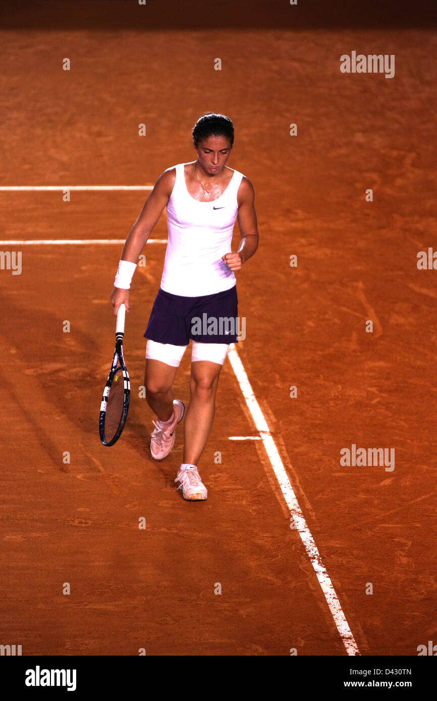 Acapulco, Mexiko - mexikanische Tennis Open 2013 - Sara Errani Italien reagiert tagsüber 6 am Finaltag auf der mexikanischen Open 2013. Stockfoto