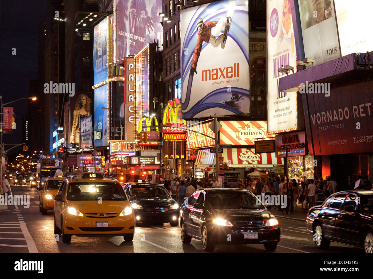 Times Square in den Abend, Manhattan, New York City, USA Stockfoto