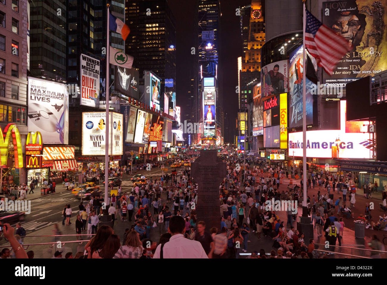 Times Square in Manhattan, in der Nacht, New York City, USA Stockfoto