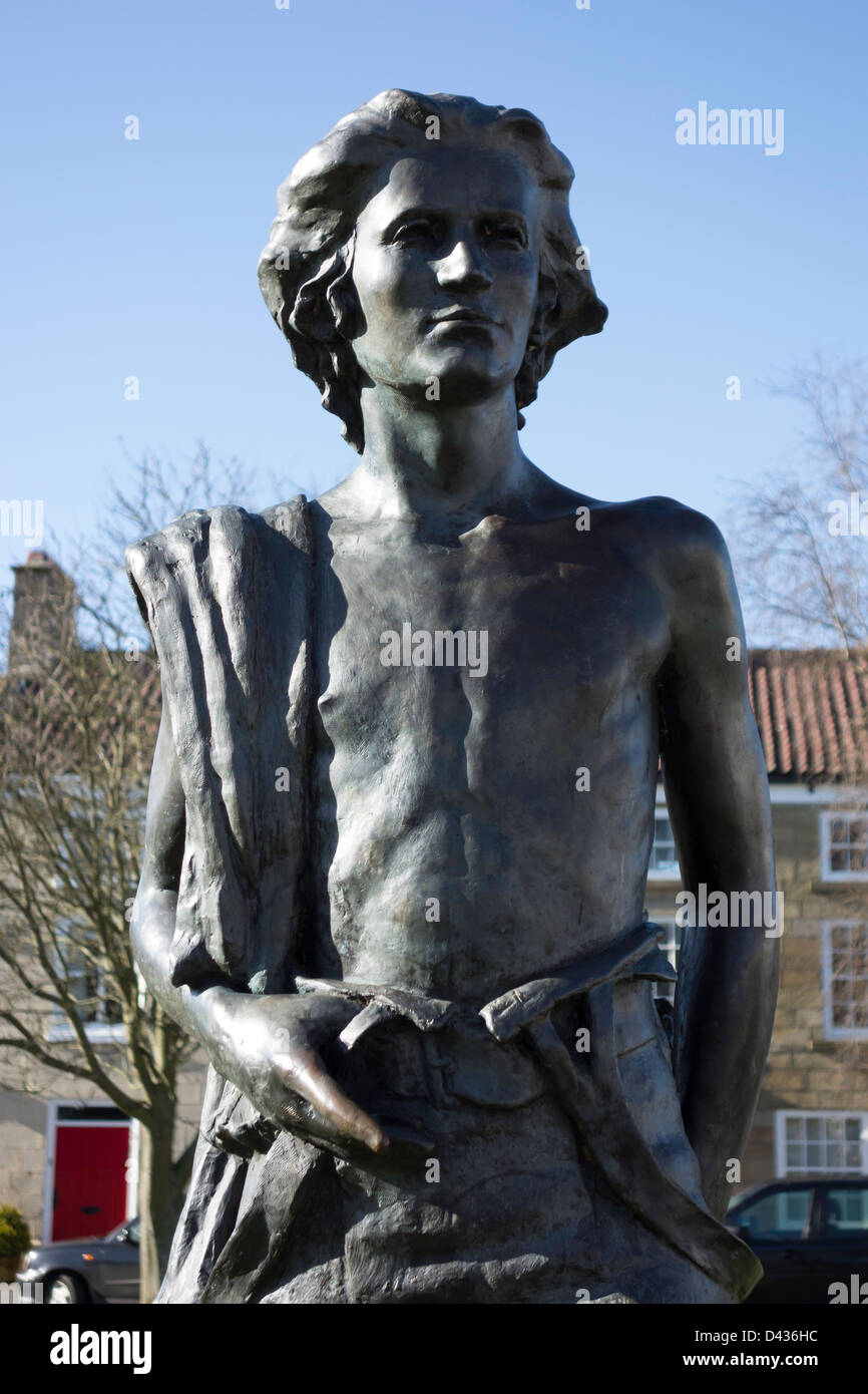 Statue des berühmten Mariner Captain James Cook als junger Mann bei Great Ayton North Yorkshire, wo er zur Schule ging Stockfoto