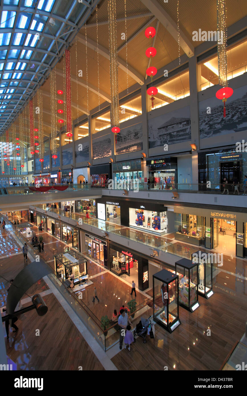 Singapur, The Shoppes at Marina Bay Sands, Einkaufszentrum, Stockfoto