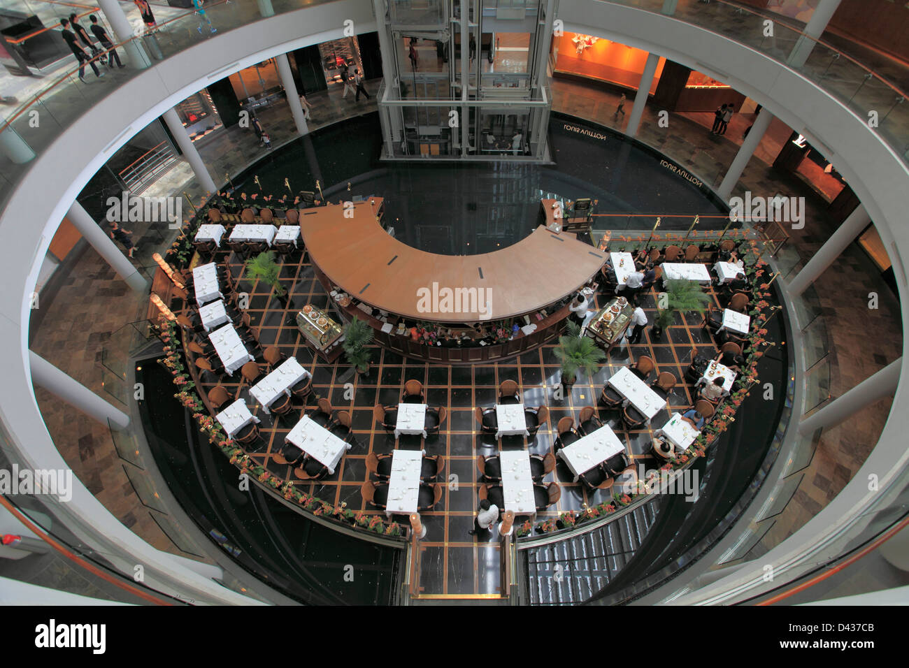 Singapur, The Shoppes at Marina Bay Sands, Einkaufszentrum, Restaurant, Stockfoto